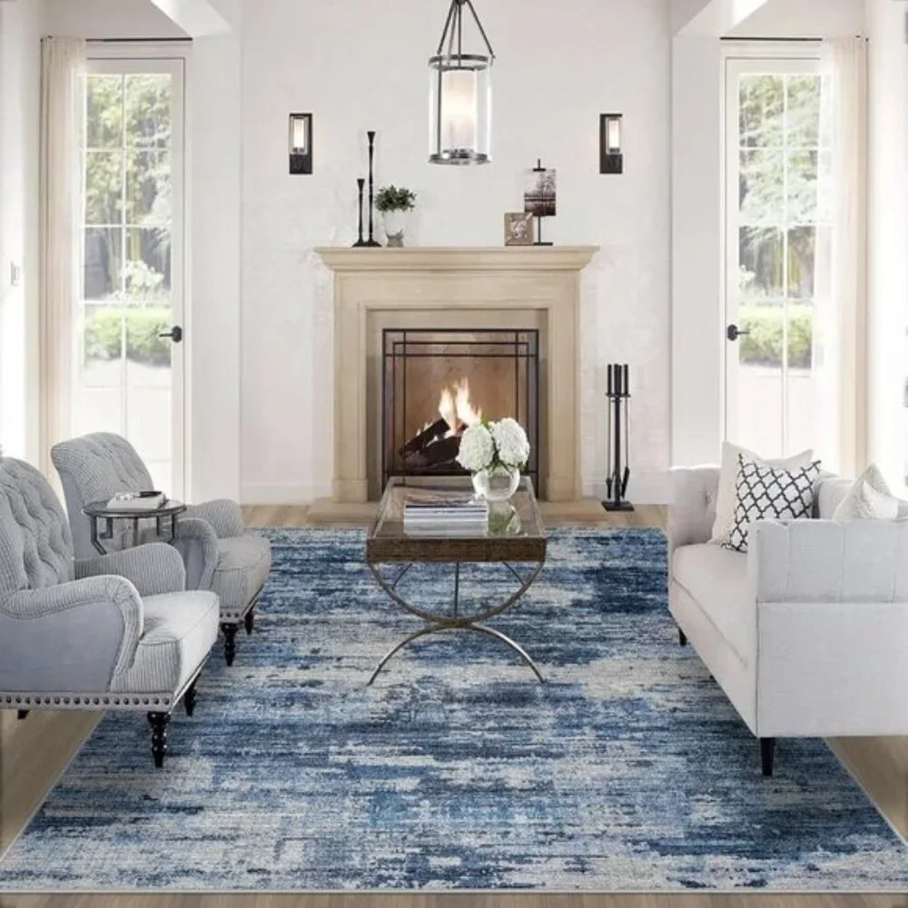 New 8x10 Washable Area Rug, Non-Slip Abstract Carpet for Home & Room Decor